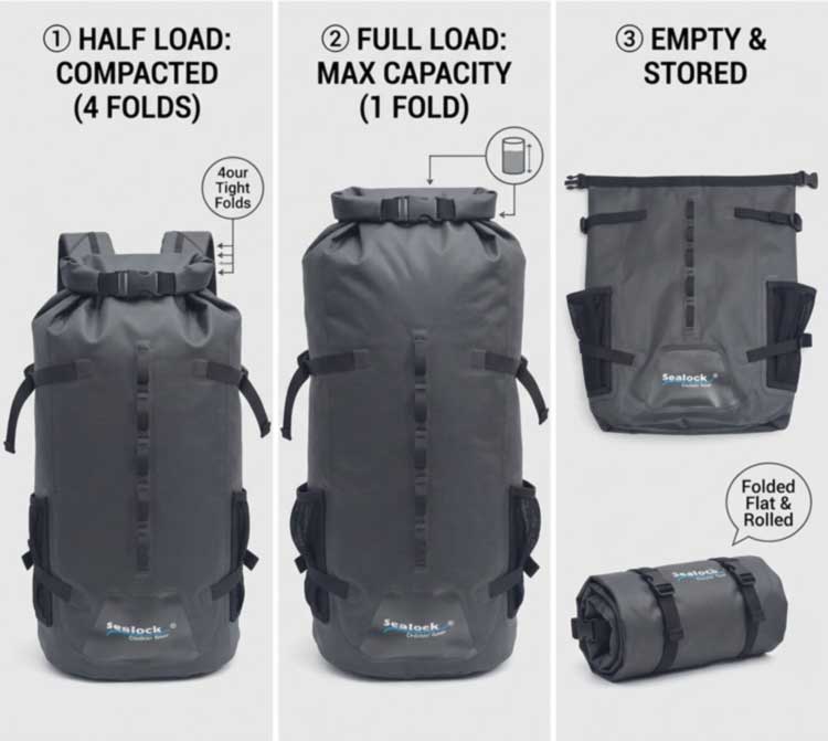 Roll Top Waterproof Backpack Waterproof Performance and Storage Flexibility