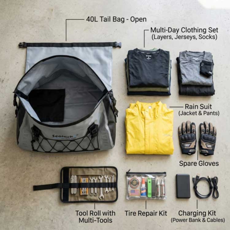 40L Waterproof Motorcycle Tail Bag: Storage Capacity and Touring Benefits