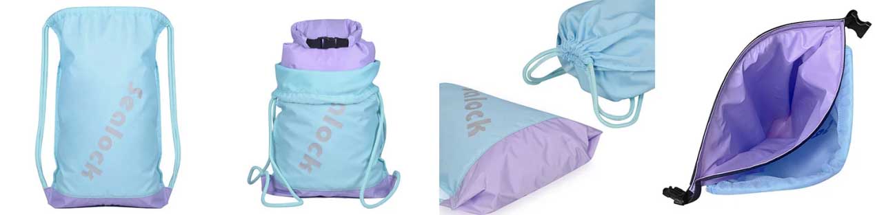 Waterproof dry bag double-layer rope pocket storage detail