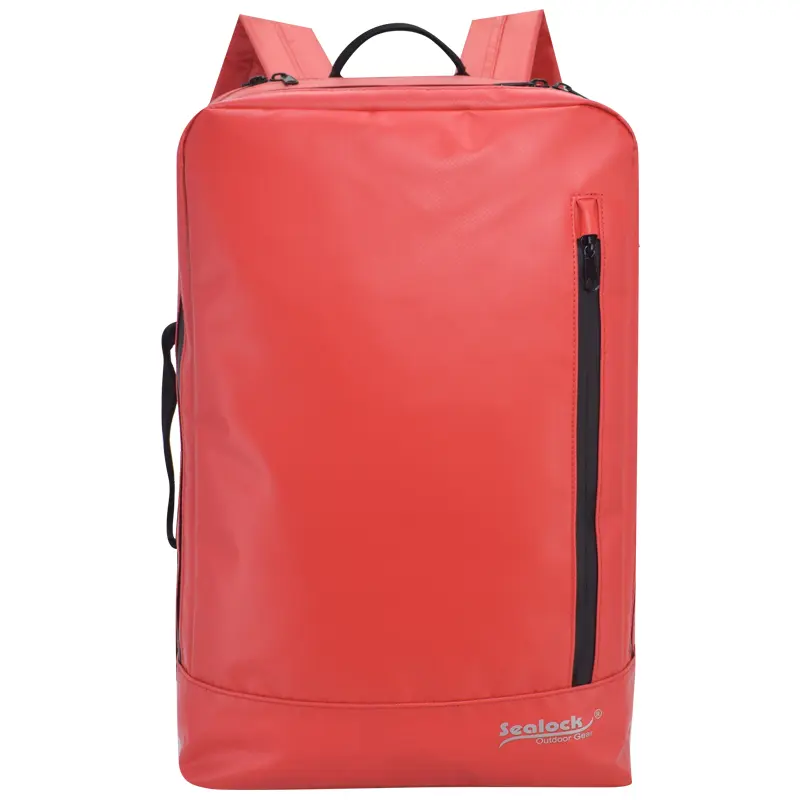 Water-Resistant Business Laptop Backpack with Two-Way Zipper and Trolley Sleeve